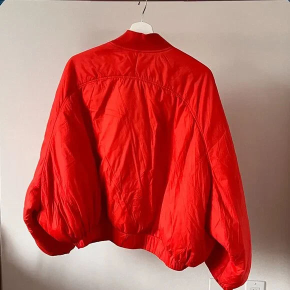 ZARA Orange Cropped Puffer Jacket - Picture 8 of 11